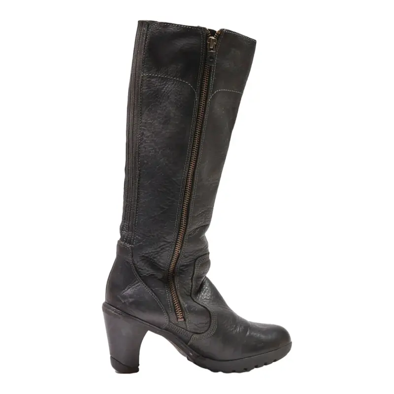 TIMBERLAND High Boots Black Leather Womens UK 4.5