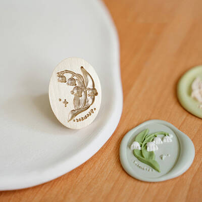 Golden Tone Wax Seal Brass Stamp Head