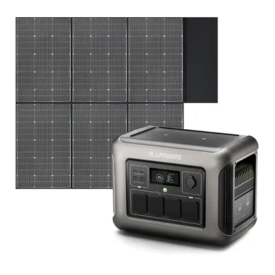Solar Generator Kit 1800W Portable Power Station 600W Solar Panel