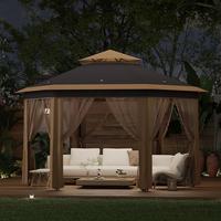 13' x 13' Pop-Up Gazebo Canopy Tent with Zippered Mesh Sidewalls and Carrying Bag, Event Tent Shelter for Patio Garden Backya...