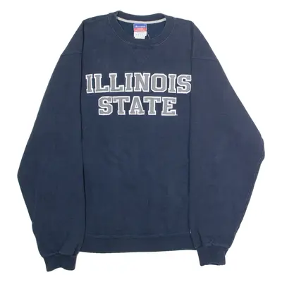 CHAMPION Illinois State Mens Sweatshirt Blue Crew Neck USA L
