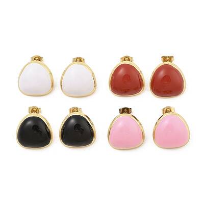 PVD Vacuum Plating Golden 304 Stainless Steel Stud Earrings for Women