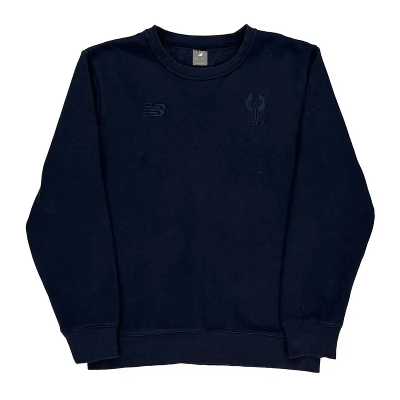 New Balance Sweatshirt - Large Navy Cotton Blend