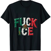 SUMMER GRAPHIC Fresh FXXK ICE Mexico Flag Look T - Shirt With Bold Anti ICE Declaration B15