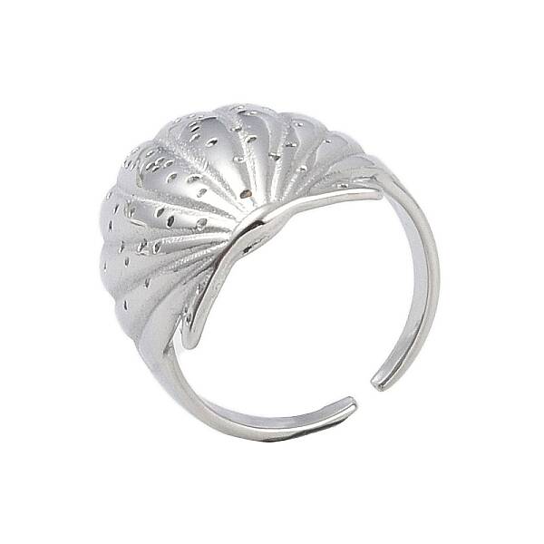 304 Stainless Steel Shell Shape Open Cuff Ring for Women