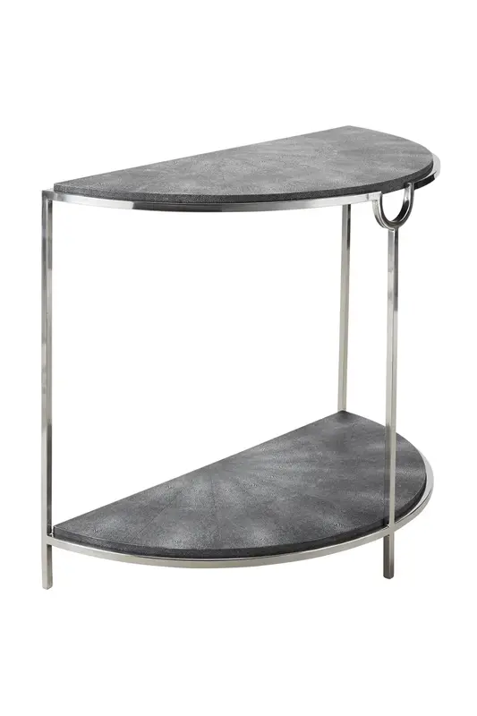 Half Moon Gray Shagreen Console Table | Andrew Martin Elise
