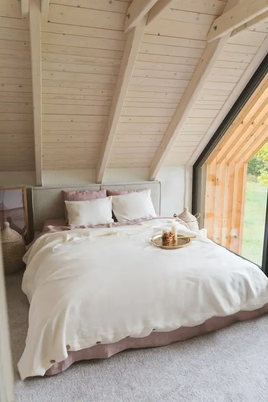 Linen bedding set in White | Size: US Cal.King+Standard