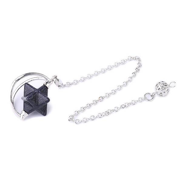 Synthetic Blue Goldstone Pointed Dowsing Pendulums