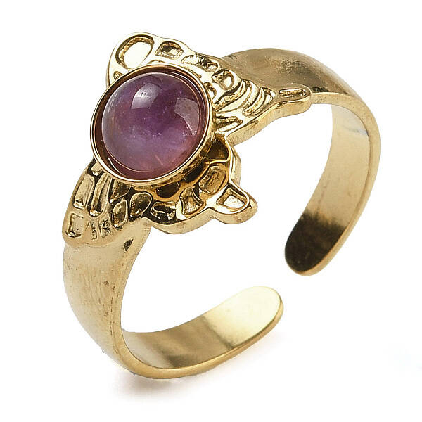 Natural Amethyst Finger Rings