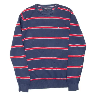 TOMMY HILFIGER Boys Patterned Jumper Blue Striped Tight Knit L