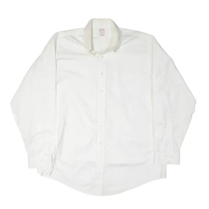 BROOKS BROTHERS Plain Shirt White Long Sleeve Mens 2XL