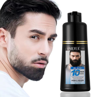 Men's Beard Dye, 3 in 1 Black Beard Dye Shampoo, Simpler Color for Men’s Beard & Mustaches, Long Lasting Gray Reducing Blac...