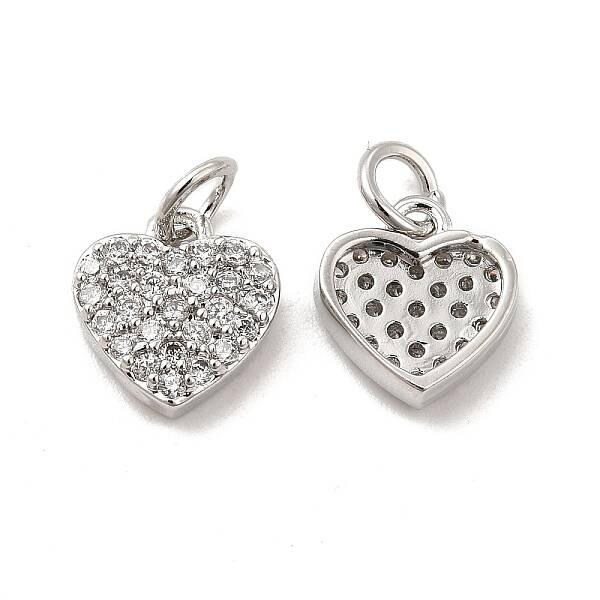 Brass Micro Pave Clear Cubic Zirconia Charms