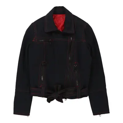 Unbranded Contrast Stitch Jacket - Medium Navy Wool Blend