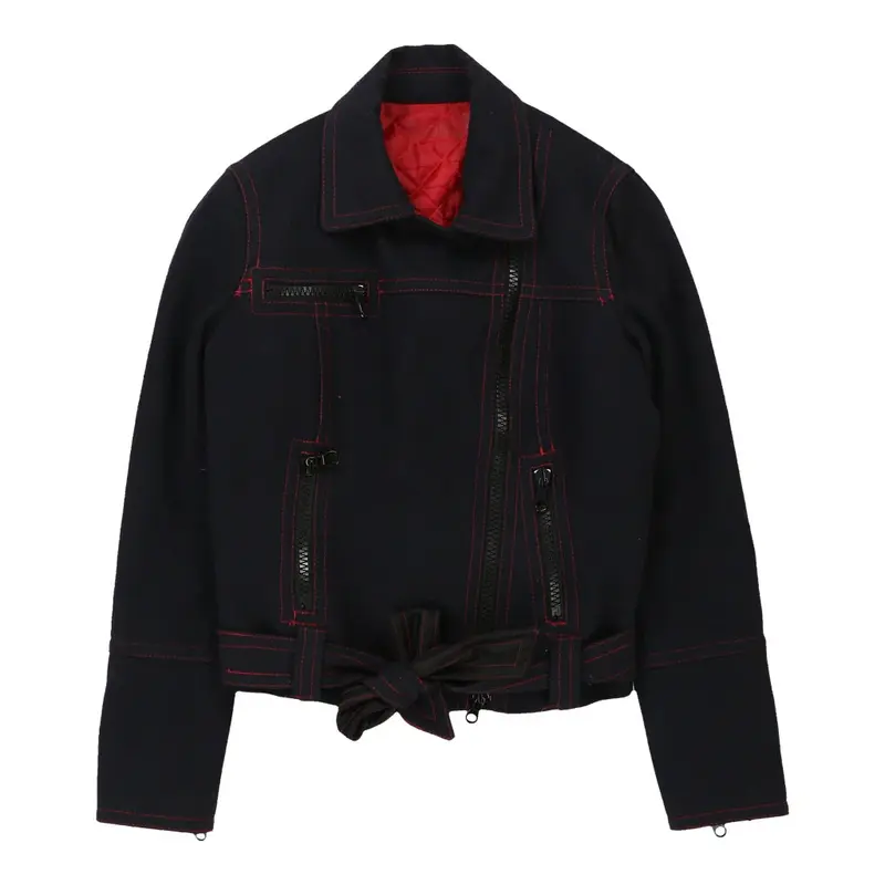 Unbranded Contrast Stitch Jacket - Medium Navy Wool Blend