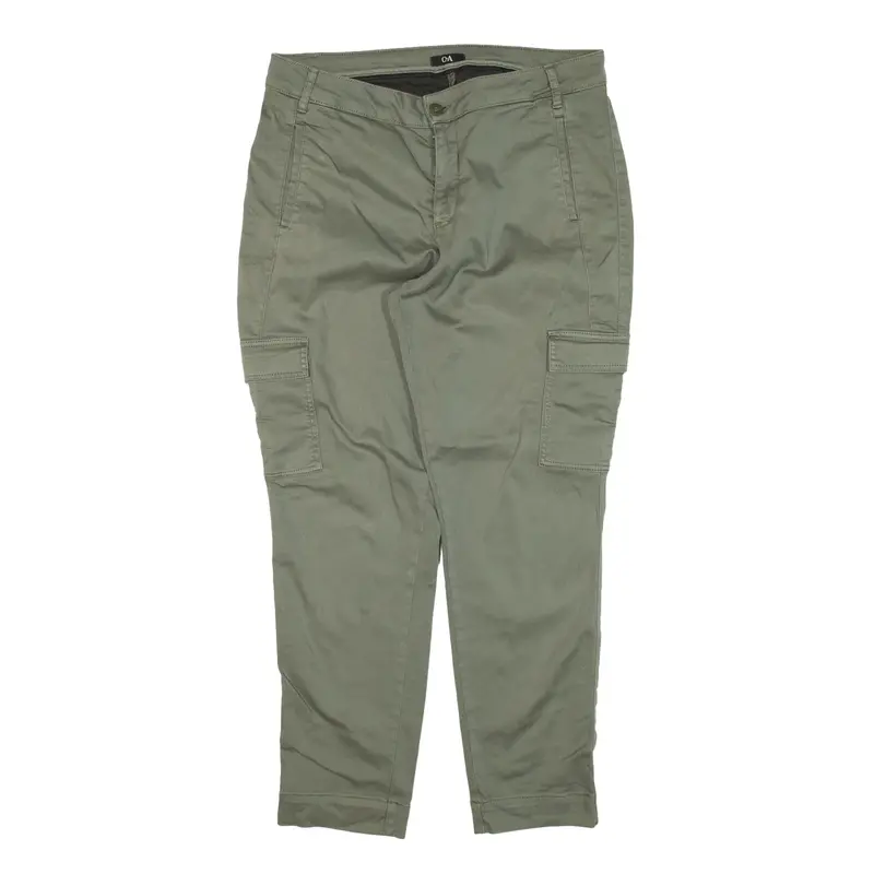 C&A Cargo Trousers Green Regular Tapered Womens W34 L29