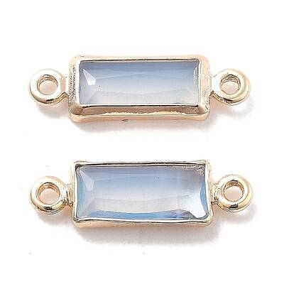 Brass Pave Glass Connector Charms