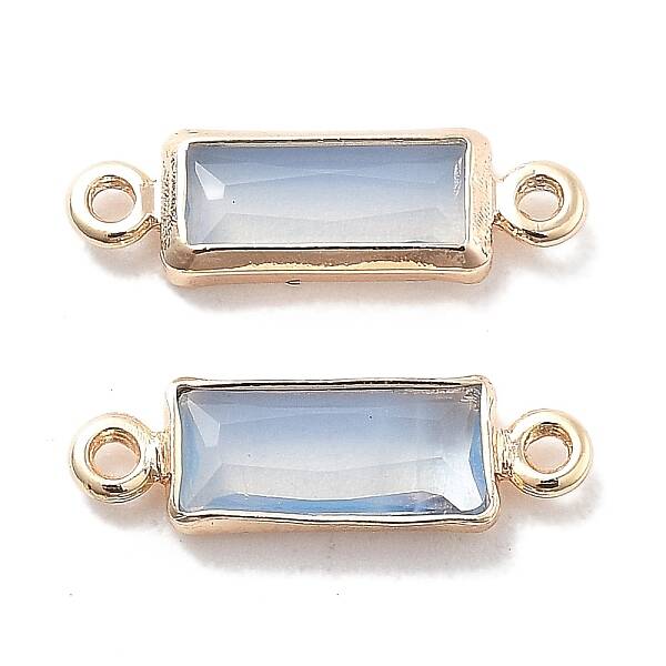 Brass Pave Glass Connector Charms