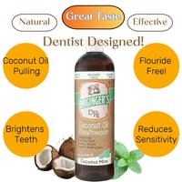 Dr. Ginger's Coconut Oil Mouthwash 14oz - Fresh Breath Supports Healthy Oral Microbiome, Whitening, Alcohol-Free, Dye Free, F...