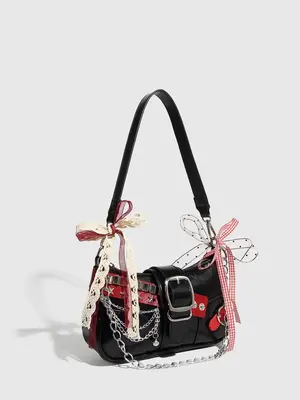 Women's Star Lacy Decor Stylish Crossbody Bag, Fashionable Pu Leather Adjustable Shoulder Bag for Daily Used, Casual Trendy V...