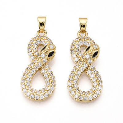 Brass Micro Pave Cubic Zirconia Pendants