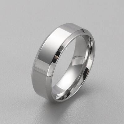 Stainless Steel Simple Plain Band Ring for Women