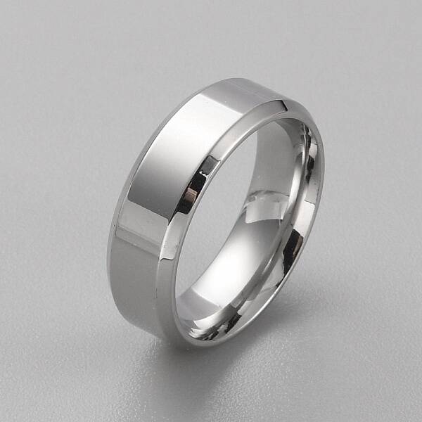 Stainless Steel Simple Plain Band Ring for Women