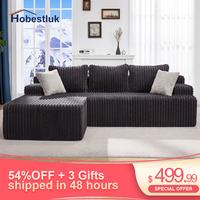 【Hobestluk】 Modular Sectional Sofa Couch 3 Seat L-Shaped Memory Foam Cloud Couch 61.5\