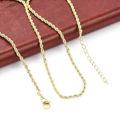 Brass Twist Rope Chains Necklace for Women