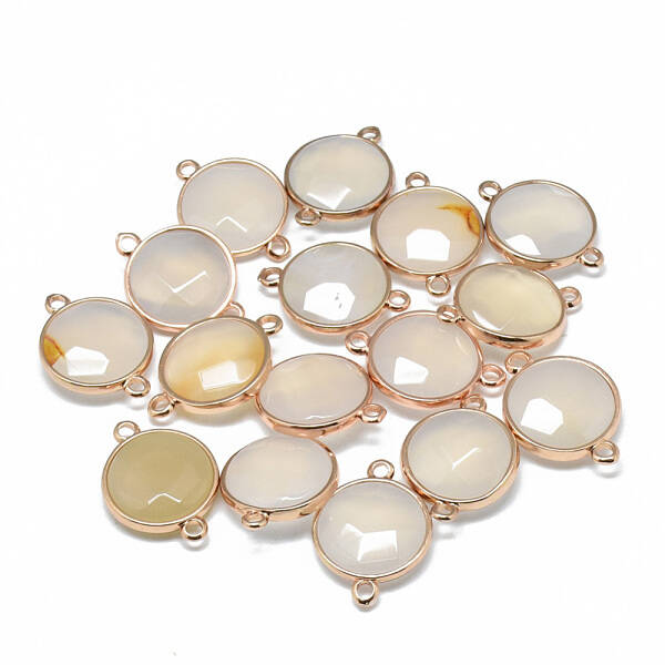 Natural White Agate Links connectors