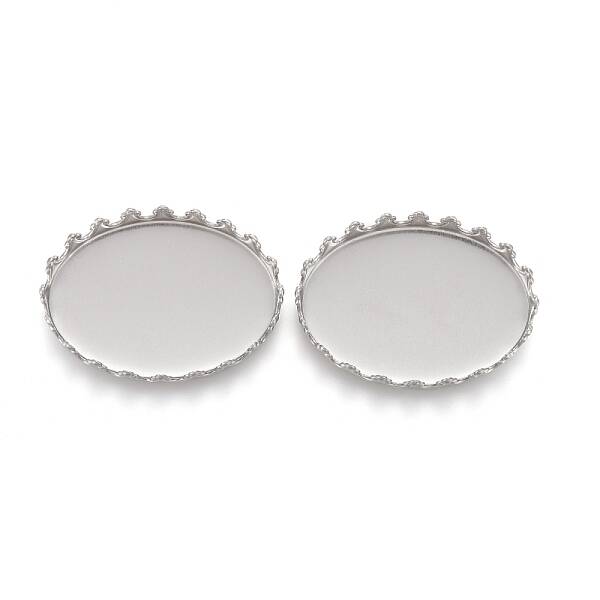Tarnish Resistant 201 Stainless Steel Cabochon Settings