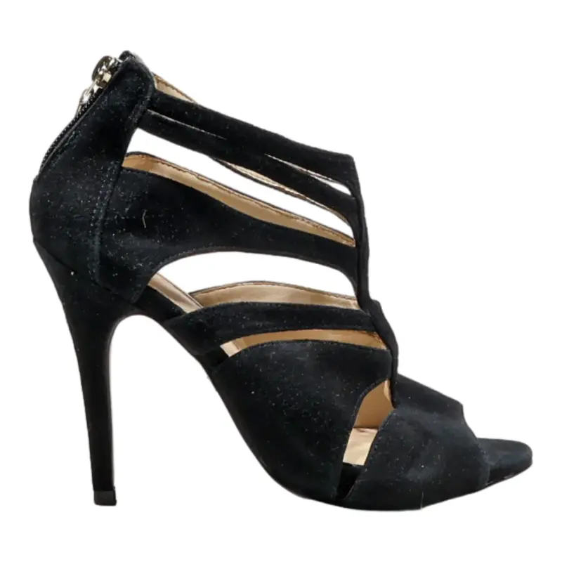 BUFFALO Strappy Heels Black Synthetic Womens UK 4