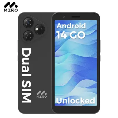 MIRO A1 Smartphone Unlocked GPS-Enabled Octa-core Android 14 4(2+2)GB RAM 32GB Expandable up to 1TB 4G Dual SIM 5.99'' HD 2.5...