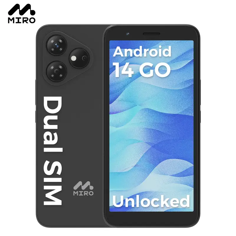 MIRO A1 Smartphone Unlocked GPS-Enabled Octa-core Android 14 4(2+2)GB RAM 32GB Expandable up to 1TB 4G Dual SIM 5.99'' HD 2.5...