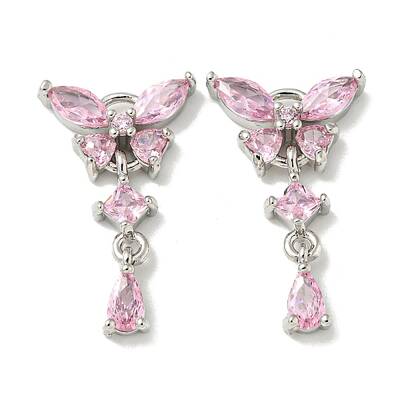 Brass Micro Pave Cubic Zirconia Pendants
