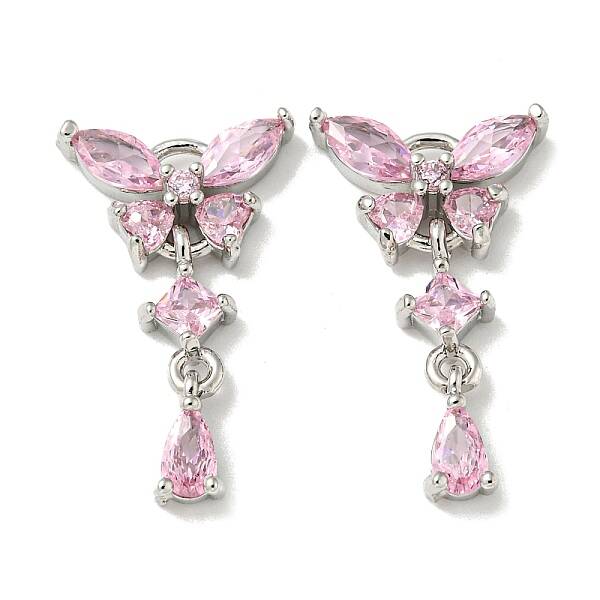 Brass Micro Pave Cubic Zirconia Pendants