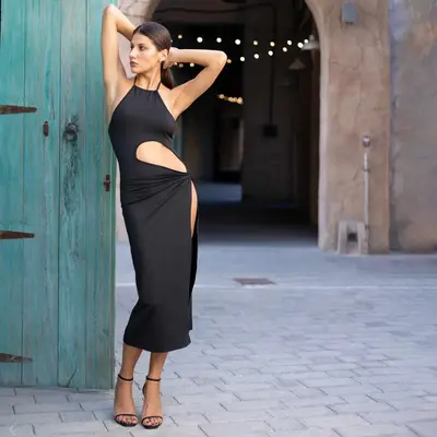 Hebe Midi Dress | Size: S | Color: Black