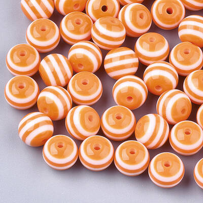 Round Striped Resin Beads