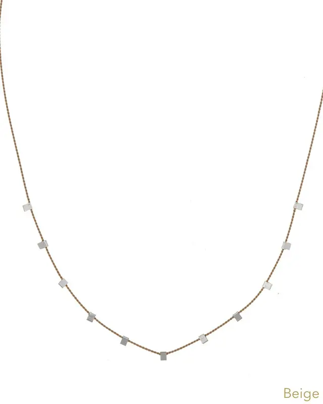 Hilo Necklace | Metal Color: Silver | Color: Beige