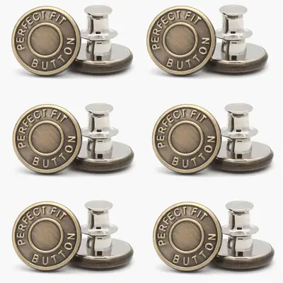 Removable Button for Jeans, 6pcs Jeans Button Replacement, Fashion Button for Women & Girls, DIY Sewing Accessories