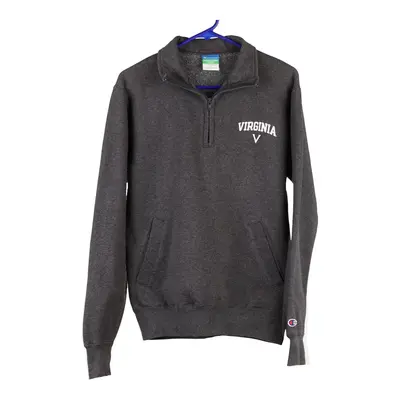 Virginia Champion College 1/4 Zip - Small Grey Cotton Blend