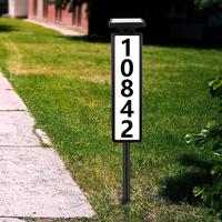 Solar Energy House Light with Rod, Solar Address Sign Lighted House Number Plate with 2 Light Modes, Outdoor Waterproof Addre...