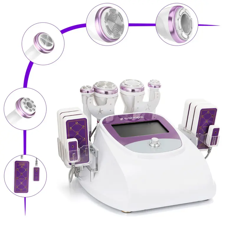 5-in-1 30k S Shape Cavitation Machine With 160mW Laser Lipo Pads for Body Shaping
