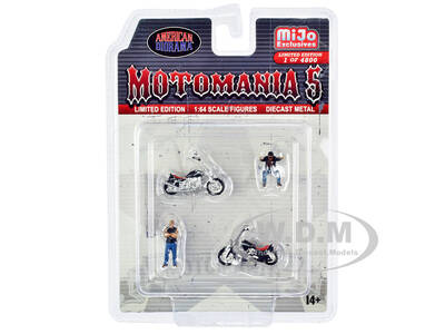 Motomania 5 4 piece Diecast Set (2 Figures and 2 Motorcycles) Limited Edition to 4800 pieces Worldwide for 1/64 Scale Model...
