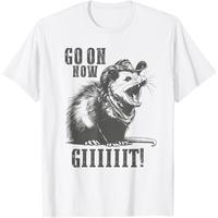 Vintage Cowboy Opossum Shirt - Go On Now Git Western Opossum T-Shirt