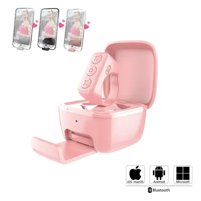 Xring Bluetooth Remote Control Scrolling Ring with Phone Stand Holder Selfie Clicker, Tik_Tok Video Scroller, E-book Page Tur...