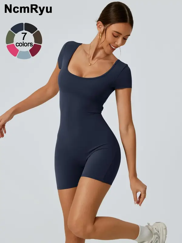 2024 Summer New Women's Slim Hip Lifting Jumpsuit Sexy Backless Short Sleeveless  Bodysuit Sportswear Jumpsuits ﻿
