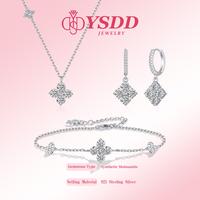 【#395 Spring Special】Elegant 1.2CT Clover Synthetic Moissanite Jewelry in 925 Sterling Silver