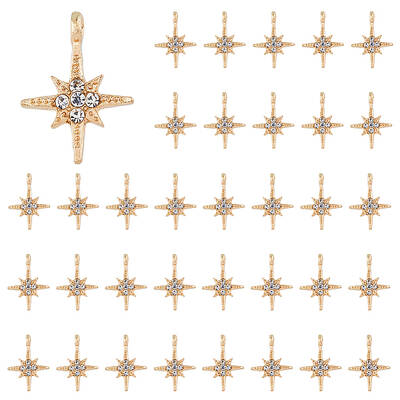 50Pcs Alloy Rhinestone Pendants