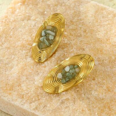 Oval Stainless Steel Stud Earrings